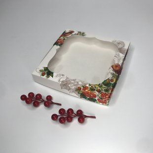 Коробка для пряника, 200*200*30 мм, с окном, "Калина" к1534 фото