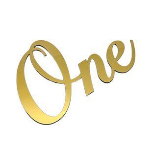 Топер для торта, "One", полістирол, золото СЛ-00002 фото