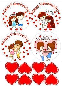 Вафельна картинка для тортика "Happy Valentine's Day!" /ВК-0149/ - А4 ВК-0149 фото