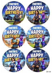 Вафельная картинка "Fortnite" "День рождения" /ВК-1128/-А4 ВК-1128 фото