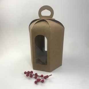 Коробка для Пасхального кулича и пряничной новогодней елки, ⬢⬡200*170*260 мм, с окном, крафт (Паска до &Oslash;17 см) 86-00254 фото