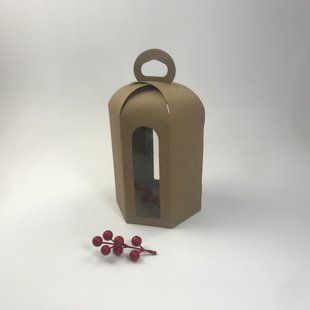 Коробка для Пасхального кулича и пряничной новогодней елки, ⬢⬡150*130*210 мм, с окном, крафт (Паска до &Oslash;13 см) 86-00249 фото
