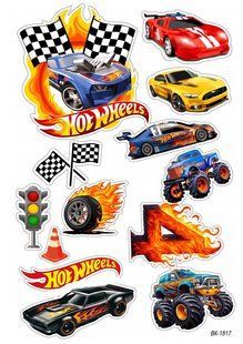 Вафельна картинка "Hotwheels" "День народження" /ВК-1817/-А4 ВК-1817 фото