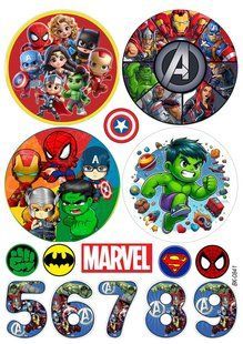 Вафельная картинка"Marvel" "День рождения" /ВК-0841/-А4 ВК-0841 фото