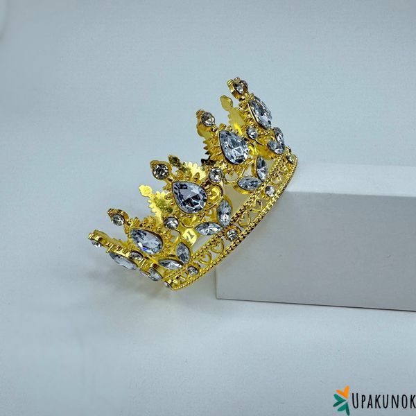 Корона для торта, "золото - біла", СТАНДАРТ, &empty; 8 см КТС-08-1 фото