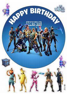 Вафельная картинка "Fortnite" "День рождения" /ВК-1132/-А4 ВК-1132 фото