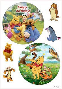 Вафельна картинка "Вінні-Пух(Winnie the Pooh)" "День народження" /ВК-1620/-А4 ВК-1620 фото
