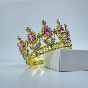 Корона для торта, "золото - розовая", СТАНДАРТ, &empty; 8 см КТС-08-2 фото