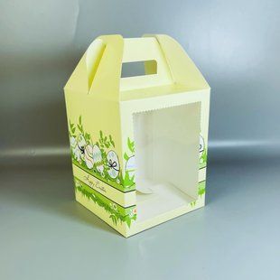 Коробка для кулича? 165*165*200 мм, с ручками и окном, "Happy Easter" (Паска до &Oslash;16 см) АП-973 фото