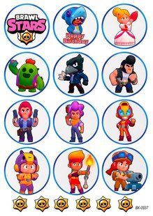 Вафельная картинка "Brawl Stars" "День рождения" /ВК-0937/-А4 ВК-0937 фото