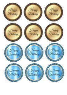 Вафельная картинка для капкейков "Happy Birthday!" /ВК-0295/ - А4 ВК-0295 фото