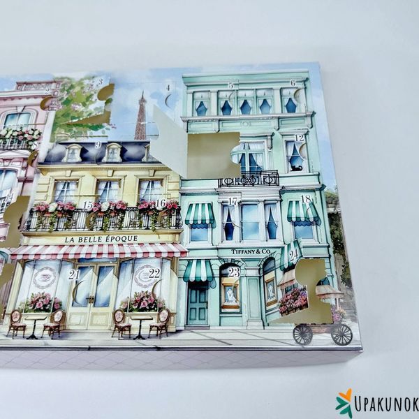 Коробка для Адвент-календаря, 400*280*40 мм, "Французский бульвар" (на 24 дня) к2615-18 фото