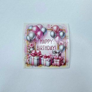 Листівка "Happy Birthday!", 80*80 мм (10 шт) 2630 фото
