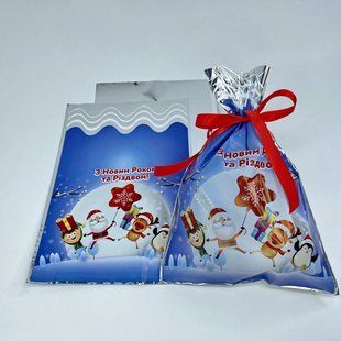 Пакети для подарунків, 20*30 см, "Новорічні подарунки", поліпропілен + срібло ПП-НР-2030-2 фото