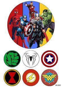 Вафельная картинка"Marvel" "День рождения" /ВК-0800/-А4 ВК-0800 фото