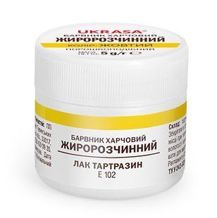 Краситель жирорастворимый, желтый "Тартразин", 5 гр У-50250 фото