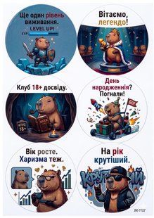 Вафельна картинка "Капібара" з гумором" "День народження" /ВК-1102/-А4 ВК-1102 фото