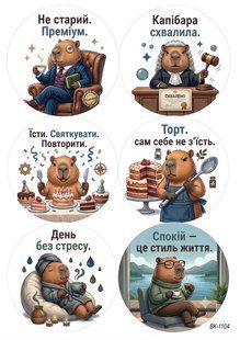 Вафельна картинка "Капібара" з гумором" "День народження" /ВК-1104/-А4 ВК-1104 фото