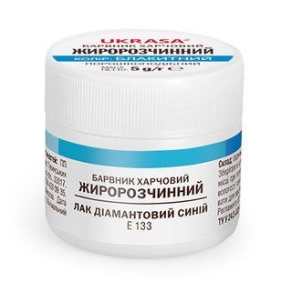Барвник жиророзчинний, "Діамантовий синій", блакитний 5 гр У-50259 фото