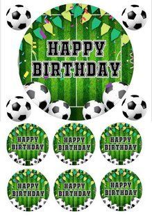 Вафельна картинка "Happy Birthday" Футбол /ВК-0088/ - А4 ВК-0088 фото