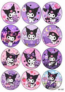 Вафельна картинка "Kuromi" "День народження" /ВК-1582/-А4 ВК-1582 фото