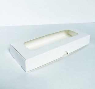 Коробка для пряника, 220*90*30 мм, с окном, белая 60-01345 фото