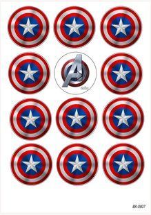 Вафельная картинка"Marvel" " Captain America""День рождения" /ВК-0807/-А4 ВК-0807 фото