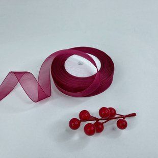 Стрічка - органза ✿ , 2 см, бордо, 46 м - рулон СО-20-378/ВК-01 фото