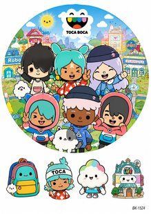 Вафельна картинка "Toca Boca" "День народження" /ВК-1524/-А4 ВК-1524 фото