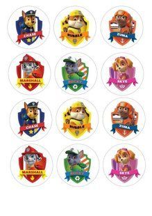 Вафельна картинка для капкейків "Paw patrol" /ВК-0081/ - А4 ВК-0081 фото
