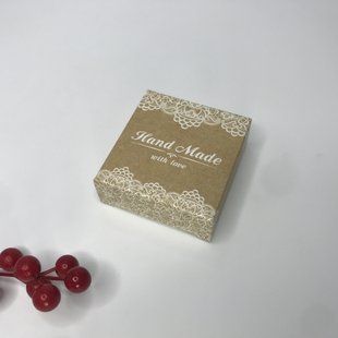 Коробка для сувениров, 80*77*28 мм, без окна, "Hand made with love" М0001-о30 фото