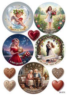 Вафельна картинка "Кохання та родина"/ВК-0579/-А4 ВК-0579 фото