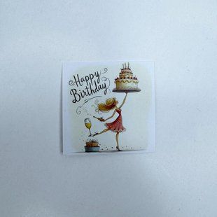 Листівка "Happy Birthday!", 50*50 мм (10 шт.) 2513 фото