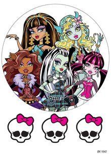 Вафельна картинка "Monster High" "День народження" /ВК-1640/-А4 ВК-1640 фото