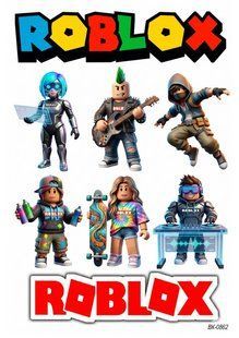Вафельная картинка"RobLox" "День рождения" /ВК-0862/-А4 ВК-0862 фото