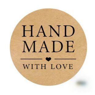 Наклейки круглые, 50 мм, "HandMade with Love", №9 (50 шт.) Н-НМ50-50-9 фото