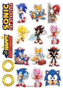 Вафельная картинка "Sonic""День рождения" /ВК-0716/-А4 ВК-0716 фото