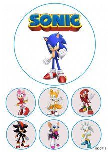 Вафельная картинка "Sonic""День рождения" /ВК-0711/-А4 ВК-0711 фото