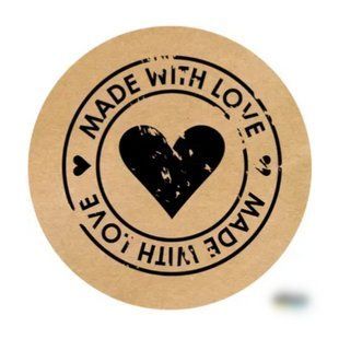 Наклейки круглые, 50 мм, "Made with love", №11 (50 шт.) Н-ML50-50-11 фото