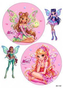 Вафельная картинка "Winx" "День рождения" /ВК-1168/-А4 ВК-1168 фото