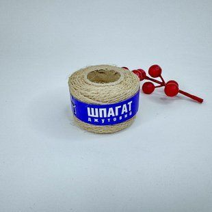 Джутовый шпагат 2 мм для рукоделия и упаковки подарков, 50 м ДЖ-3-1469 фото
