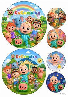 Вафельна картинка "Cocomelon" "День народження" /ВК-1484/-А4 ВК-1484 фото