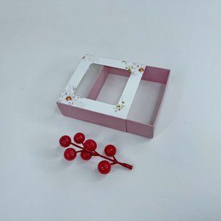 Коробка для пряника, 90*90*30 мм, з вікном, "Космея" ▣ (10 шт) к2602 фото