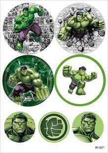 Вафельная картинка"Marvel" " Hulk""День рождения" /ВК-0821/-А4 ВК-0821 фото