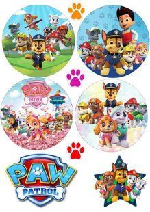 Вафельна картинка "Happy Birthday" "Paw patrol" /ВК-0077/ - А4 ВК-0077 фото