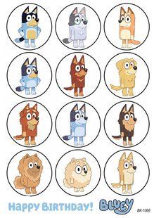 Вафельна картинка "Bluey" "День народження" /ВК-1066/-А4 ВК-1066 фото