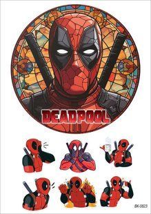 Вафельная картинка"Marvel" " Deadpool""День рождения" /ВК-0823/-А4 ВК-0823 фото