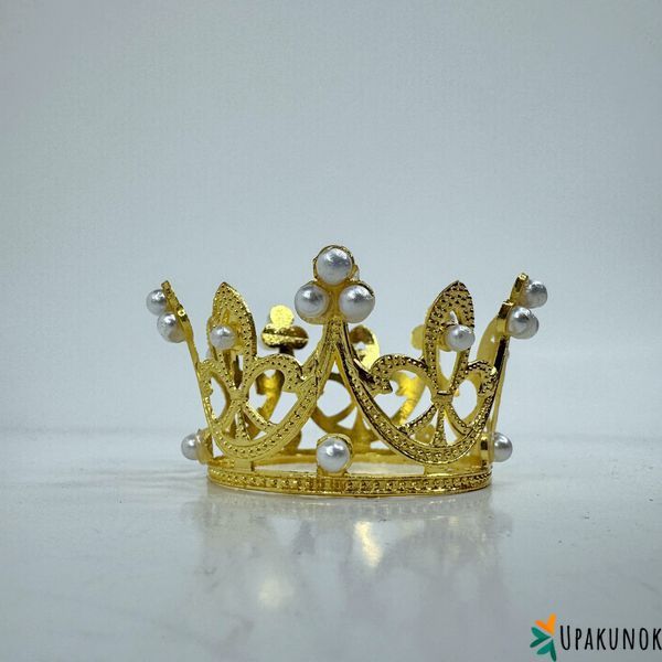 Корона для торта, "золото - біла", СТАНДАРТ, &empty; 5 см КТС-05-1 фото