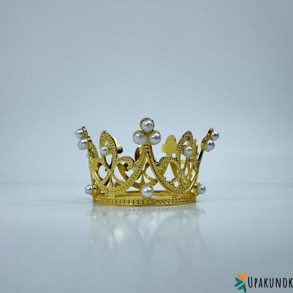 Корона для торта, "золото - біла", СТАНДАРТ, &empty; 5 см КТС-05-1 фото