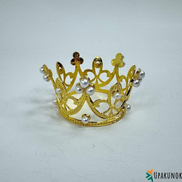 Корона для торта, "золото - біла", СТАНДАРТ, &empty; 5 см КТС-05-1 фото